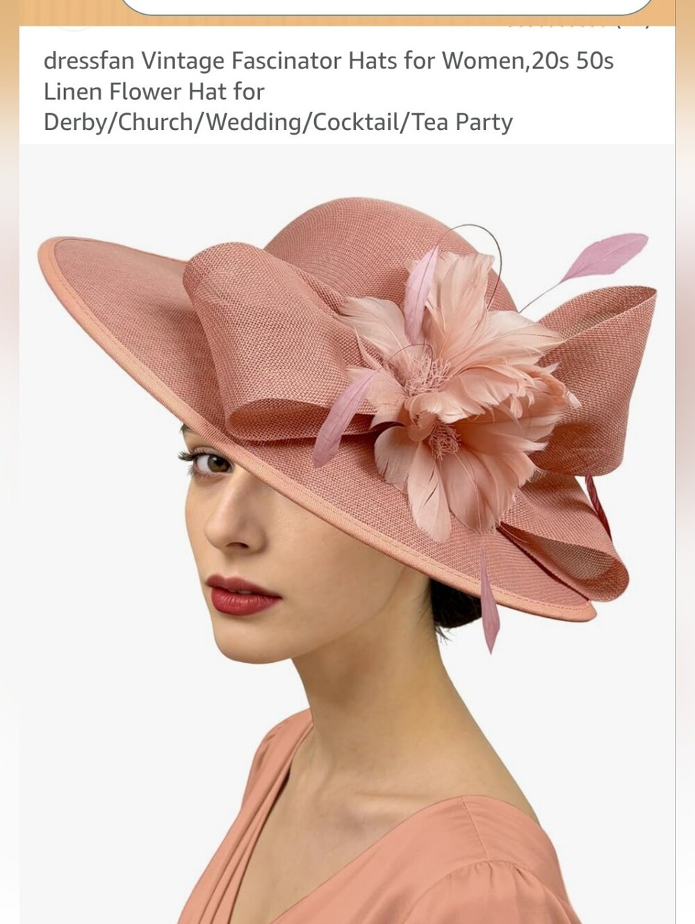 New Dressfan Vintage Fascinator Linen Flower Hat